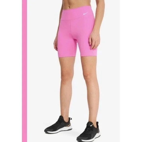 Nike Women's ONE 7'' High-Rise Gym/Yoga/Biker Shorts Size XL Pink DV9022-675 EC - Picture 1 of 8